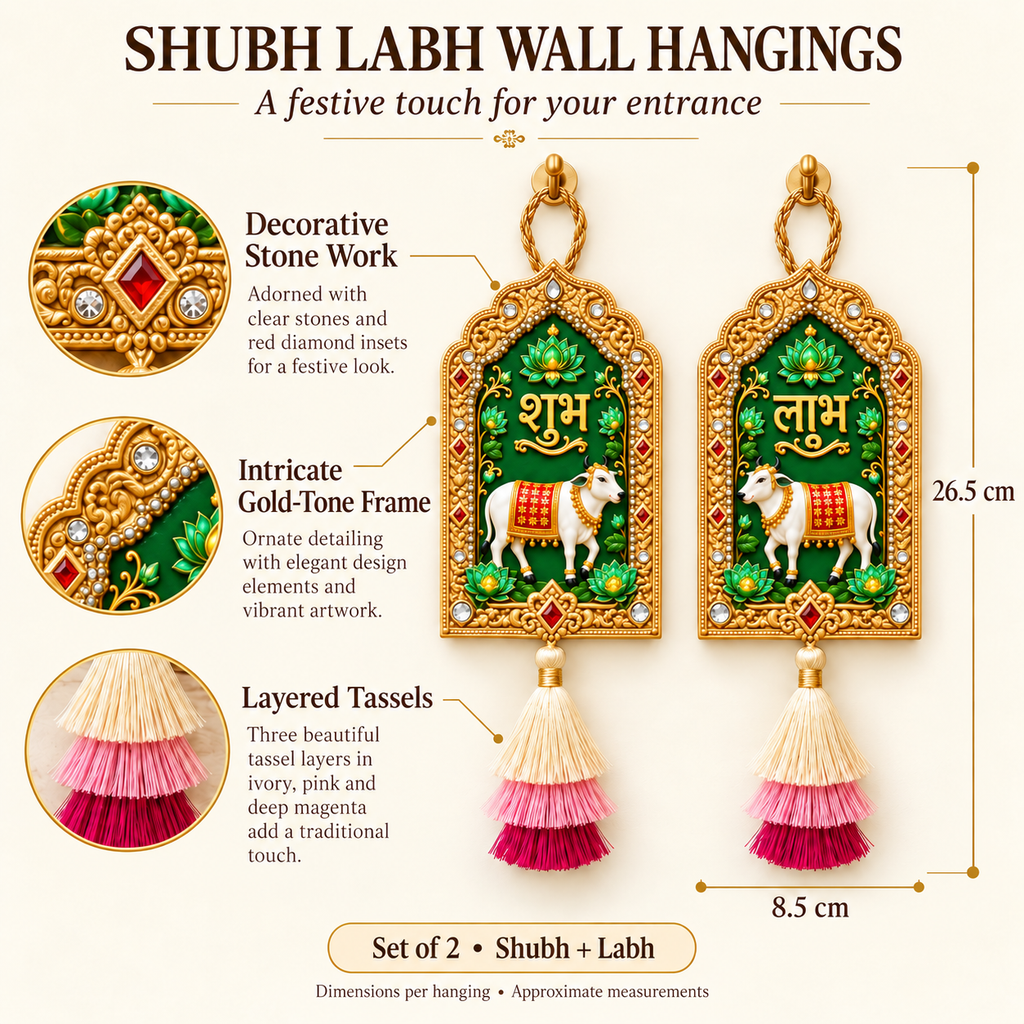 Mangalkarak Shubh Labh Door Hangings – Set of 2