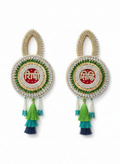 Riddhi Siddhi Hanging Latkan | Circular Green (Set of 2)