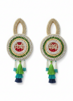 Riddhi Siddhi Hanging Latkan | Circular Green (Set of 2)