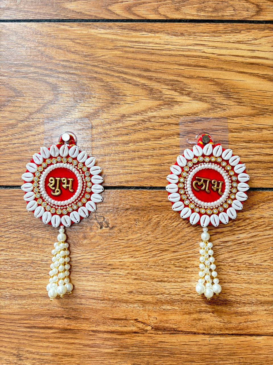 Shubh Labh Hanging Latkan With Cowrie (Set of 2)