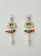 Handmade Shubh Labh Door Hanging | Lotus Design with Parrot (Set of 2)