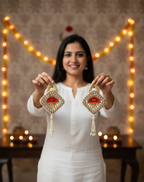 Shubh Labh Hanging Latkan | Square Design (Set of 2)