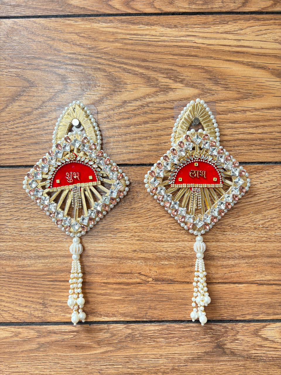 Shubh Labh Hanging Latkan | Square Design (Set of 2)