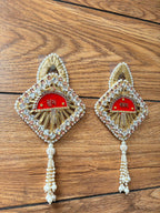 Shubh Labh Hanging Latkan | Square Design (Set of 2)