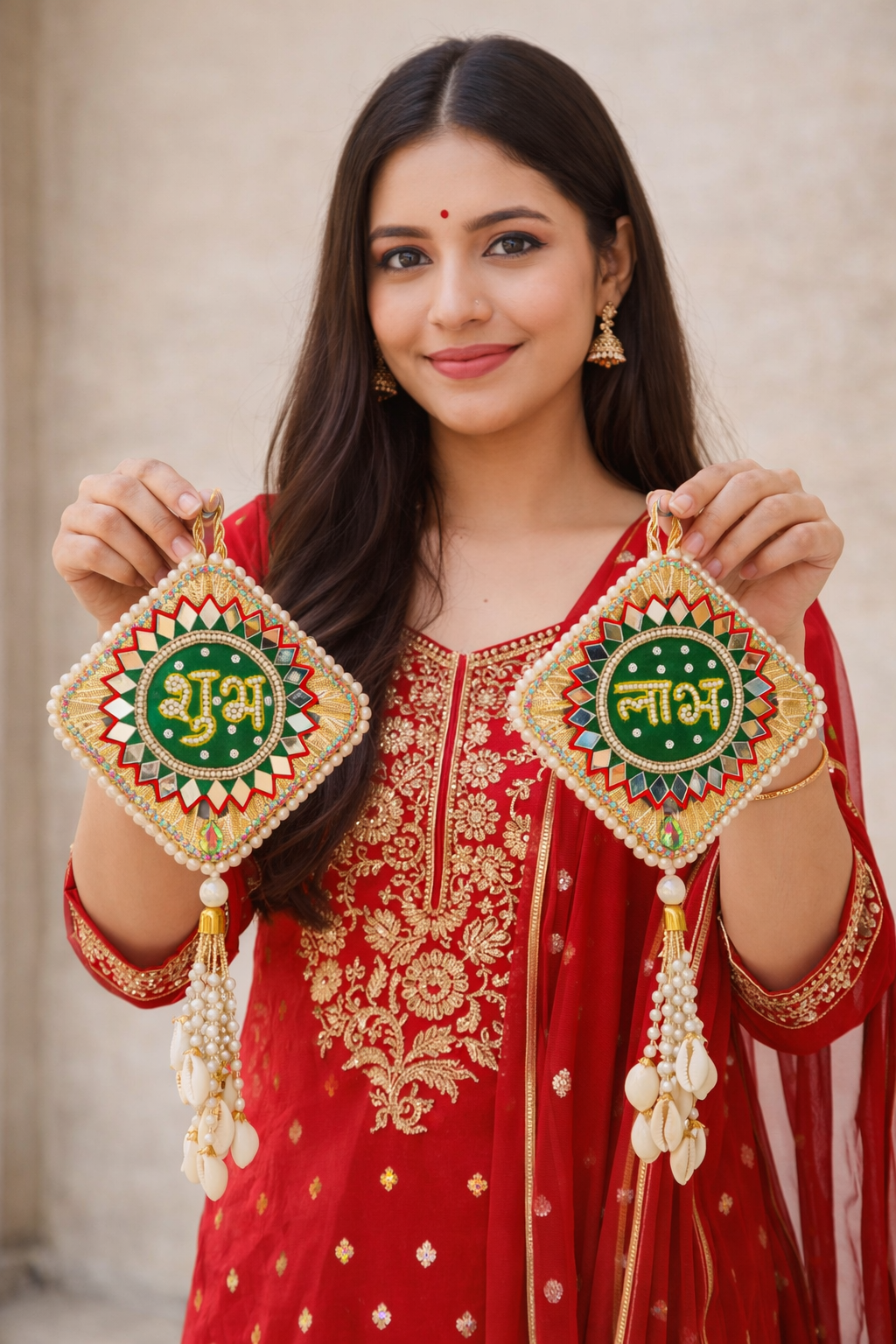 Shubh Labh Door Hanging 4.5 x 7.5 Inch (Set of 2)