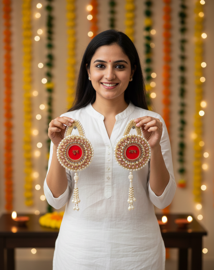 Shubh Labh Hanging Latkan (Set of 2)