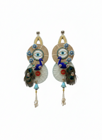 Peacock Shubh Labh With Evil Eye Door Hanging (Set of 2)
