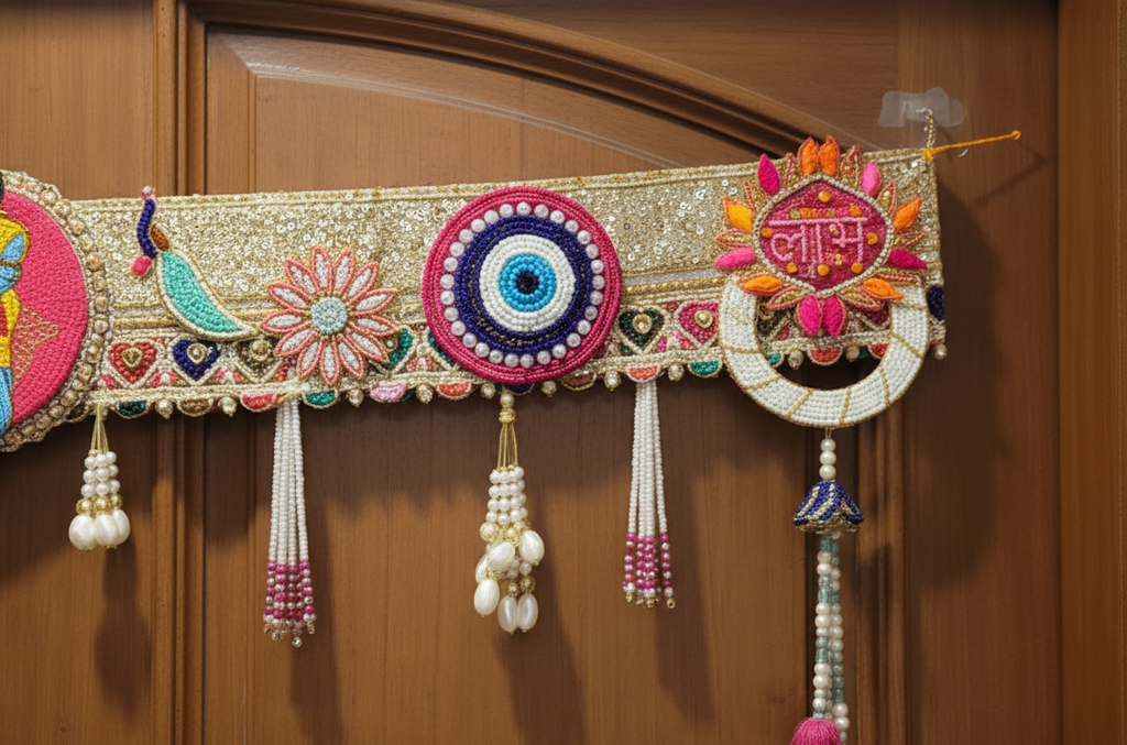 Shubh Labh Bandhanwar With Krishna Ji/Peacock/Evil Eye (42 Inch)