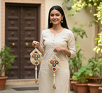 Handmade Shubh Labh Wall Hanging With Evil Eye  (Set of 2)