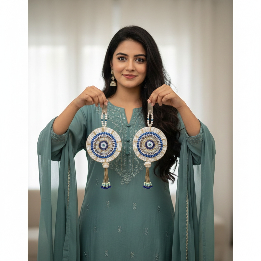 Handmade Evil Eye Wall Hanging  (Set of 2)