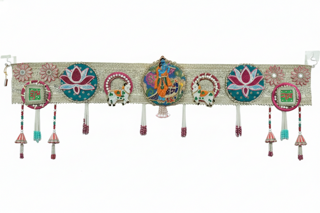 Shubh Labh Bandhanwar With Lotus For Mandir/Festivals (42 Inch)
