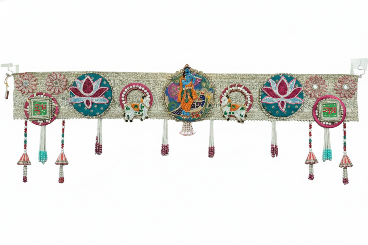 Shubh Labh Bandhanwar With Lotus For Mandir/Festivals (42 Inch)