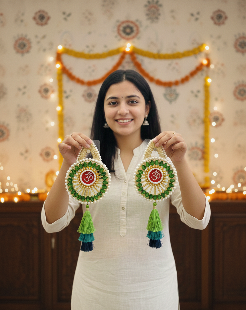 Om Door Hanging Stone Design (Set of 2)