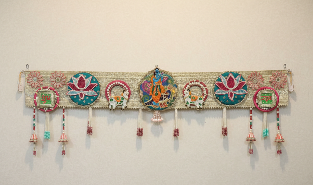 Shubh Labh Bandhanwar With Lotus For Mandir/Festivals (42 Inch)