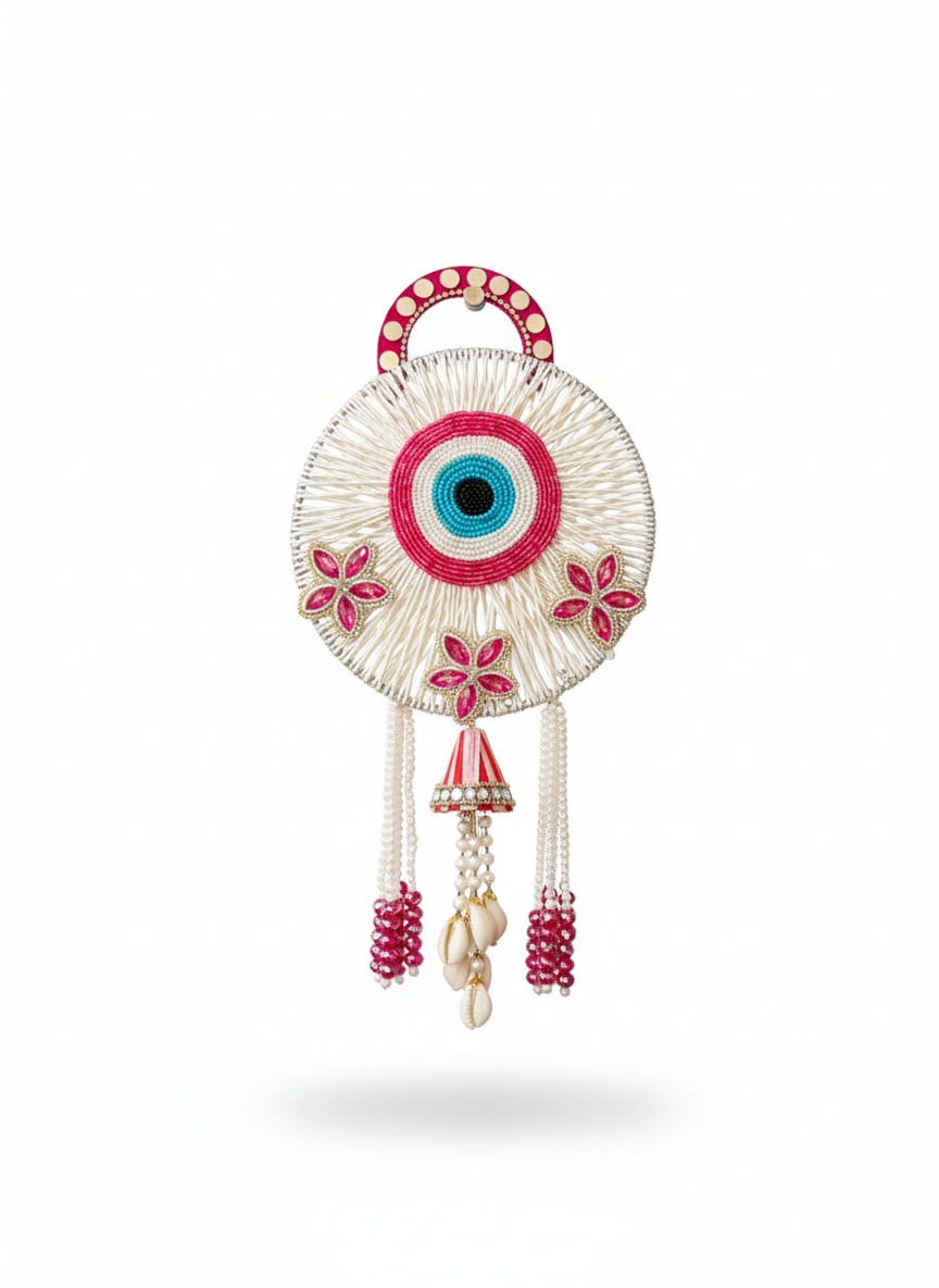 Evil Eye Door Hanging Circular Pink