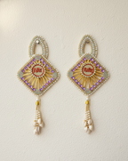 Riddhi Siddhi Handcrafted Crystal Beaded Wall Hanging (Set of 2)