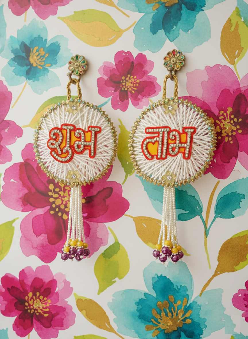 Shubh Labh Decorative Wall Hanging for Door (Set of 2)