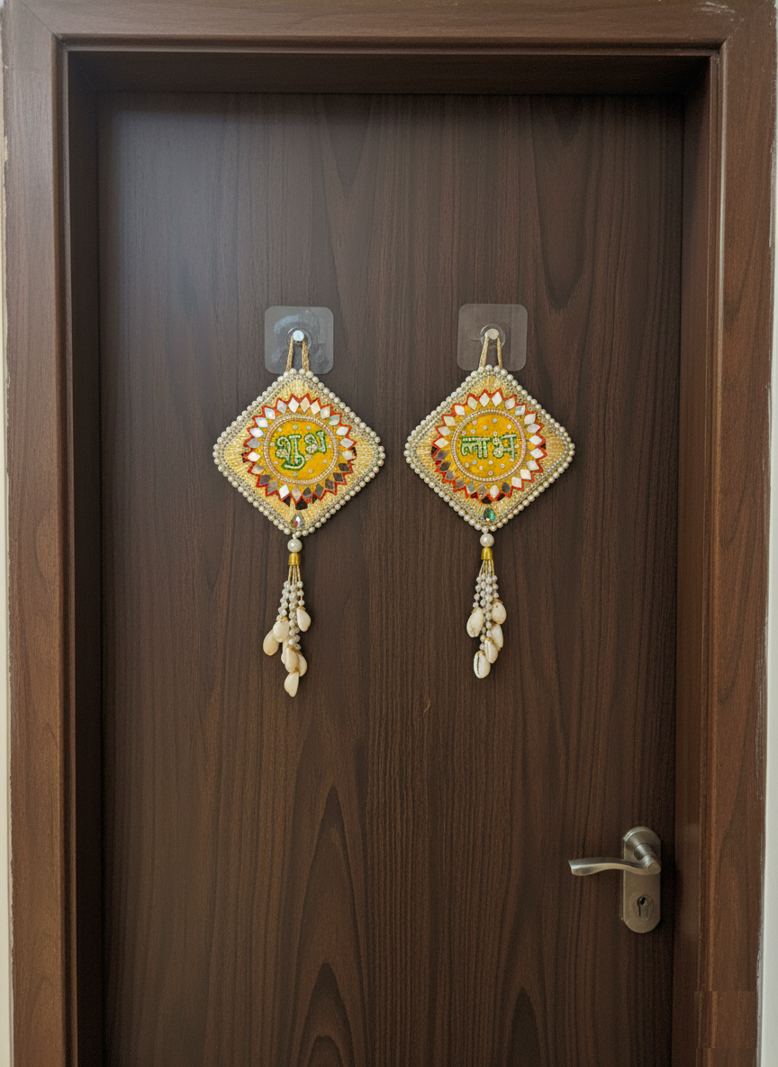 Shubh Labh Door Hanging 4.5 x 7.5 Inches (Set of 2)