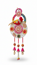 Shubh Labh Parrot Design Door Hanging Latkan | Circular Bird