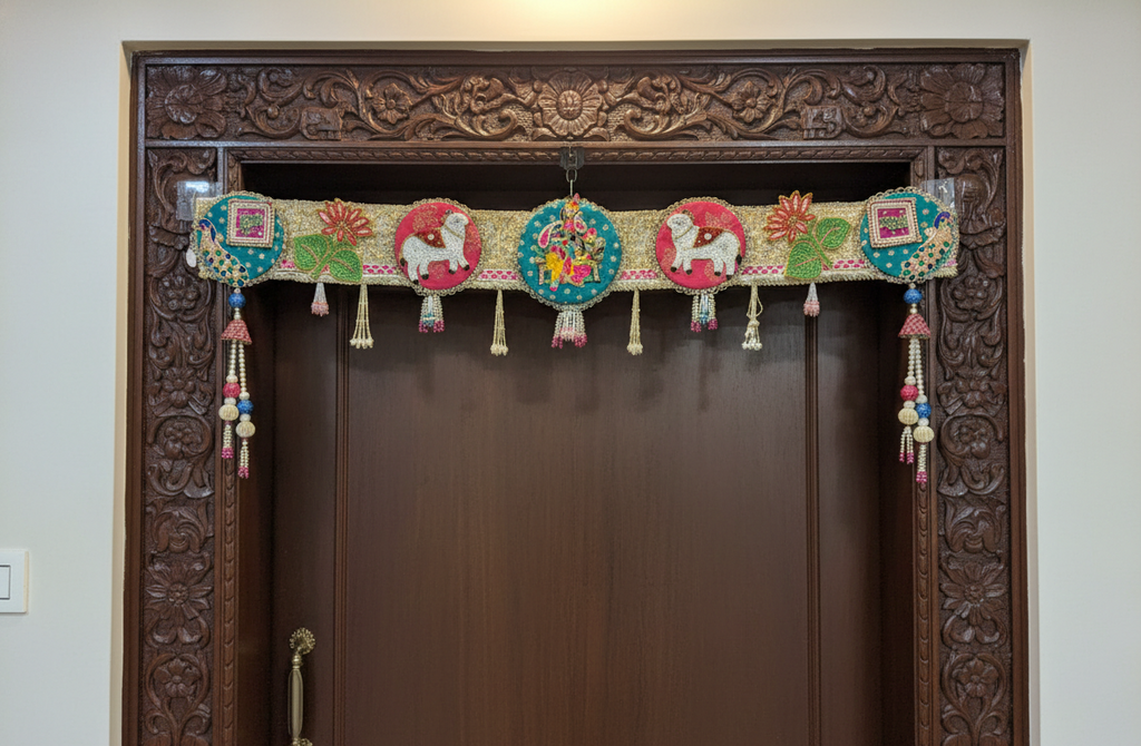 Shubh Labh Bandhanwar With Radha Krishna JI For Mandir/Festivals (42 Inch)