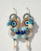 Evil Eye Flower Print Hanging Door Latkan  (Set of 2)