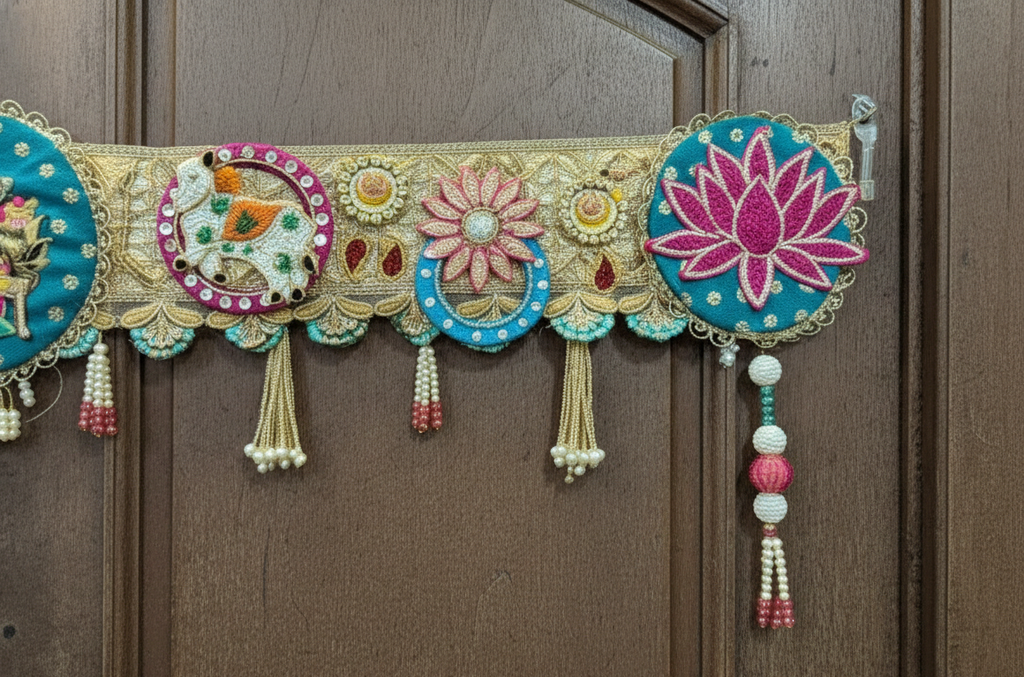 Radha Krishna Ji Bandhanwar With Lotus (42 Inch)
