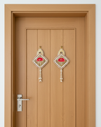 Shubh Labh Hanging Latkan | Square Design (Set of 2)