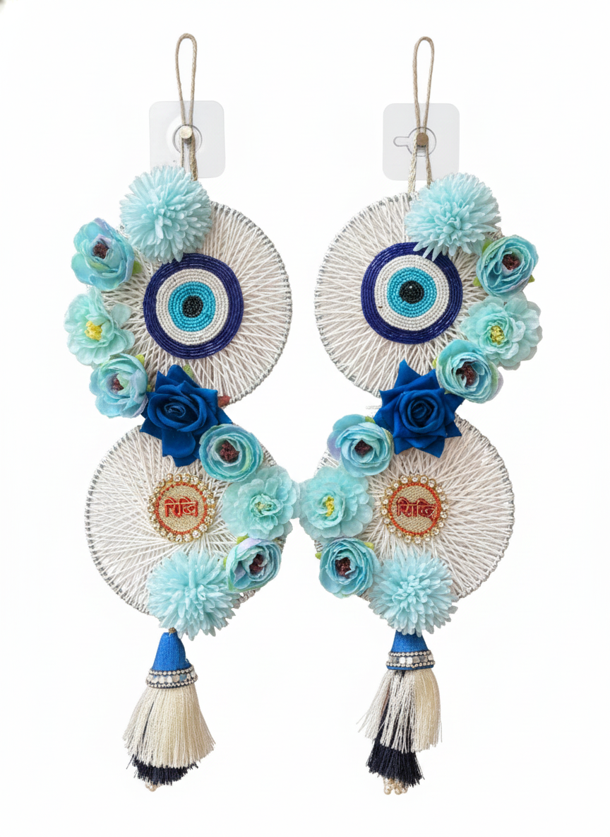 Premium Evil Eye Riddhi Siddhi Wall Decor Pair Latkan (Set of 2)