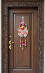 Shubh Labh Parrot Design Door Hanging Latkan | Circular Bird