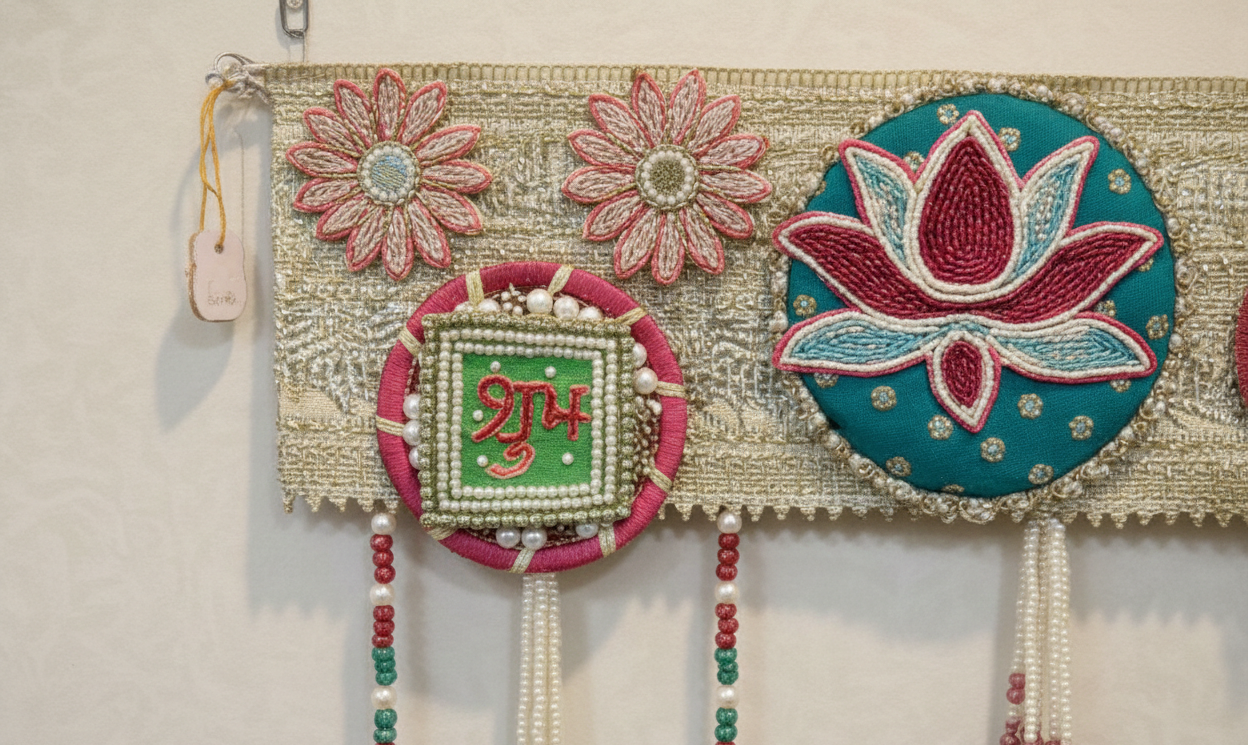 Shubh Labh Bandhanwar With Lotus For Mandir/Festivals (42 Inch)