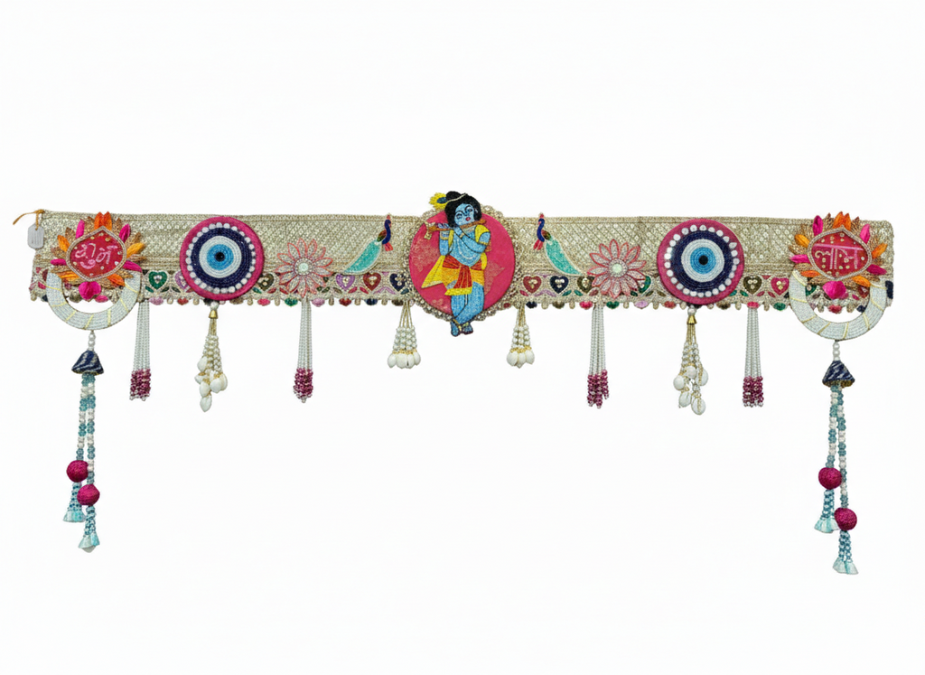 Shubh Labh Bandhanwar With Krishna Ji/Peacock/Evil Eye (42 Inch)