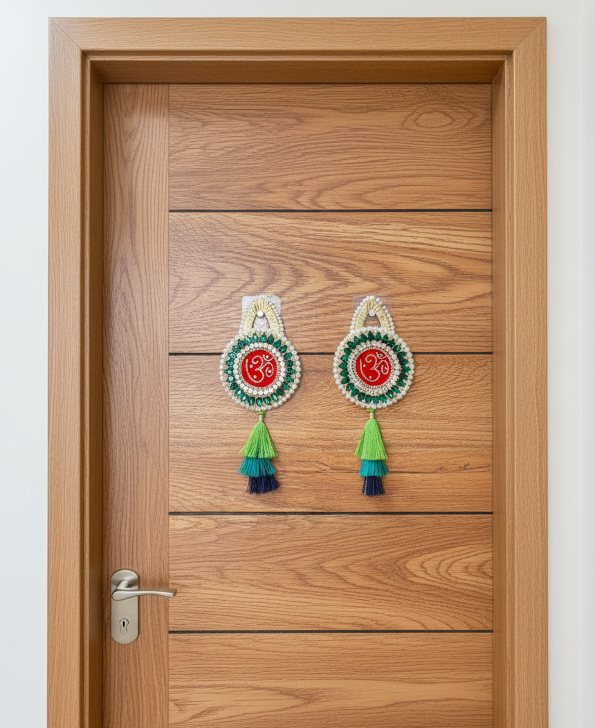 Om Door Hanging Stone Design (Set of 2)