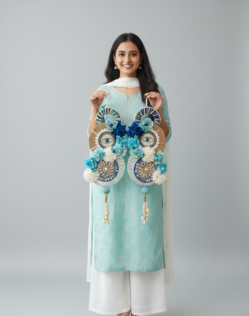 Evil Eye Door Hanging Artificial Flower  (Set of 2)