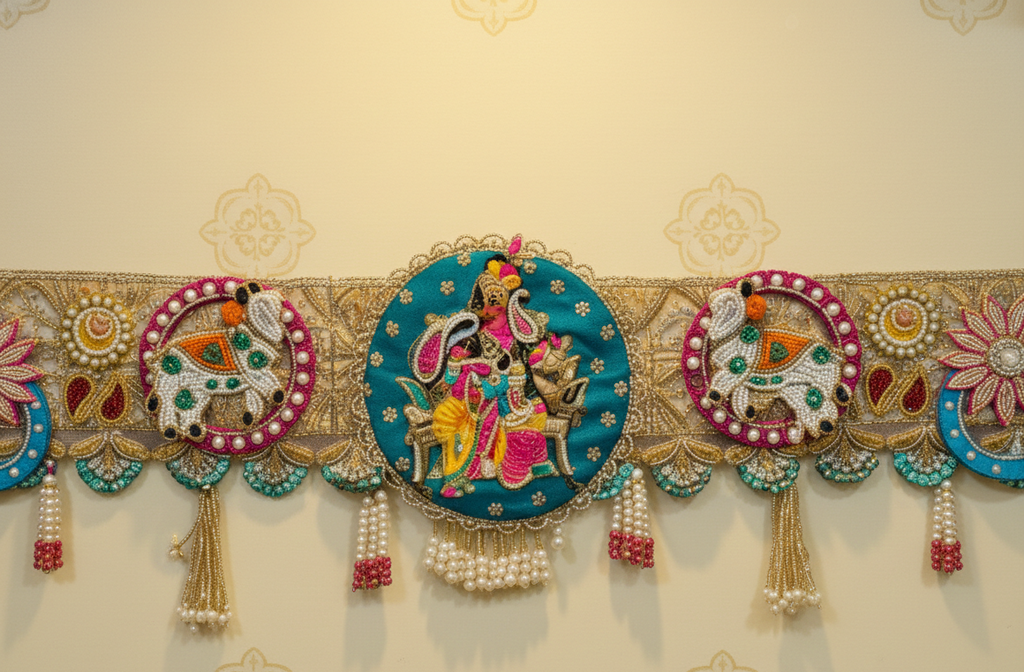 Radha Krishna Ji Bandhanwar With Lotus (42 Inch)