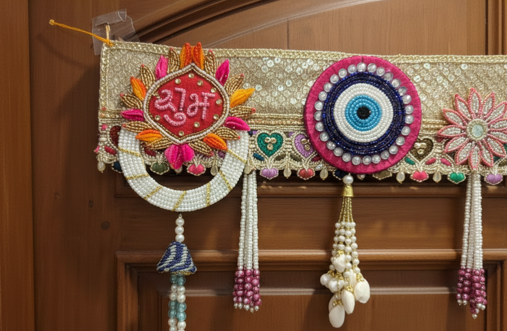 Shubh Labh Bandhanwar With Krishna Ji/Peacock/Evil Eye (42 Inch)