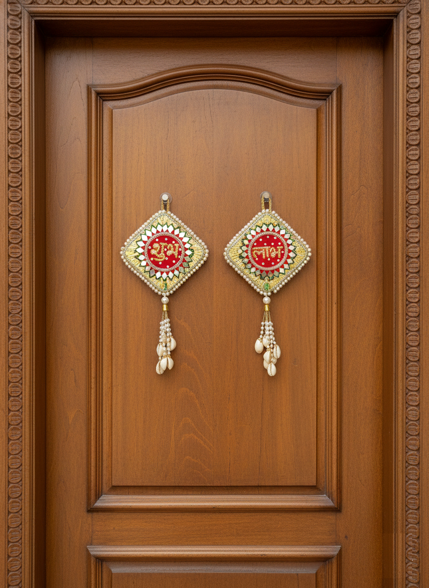 Shubh Labh Door & Wall Hanging 4.5 x 7.5 Inch (Set of 2)