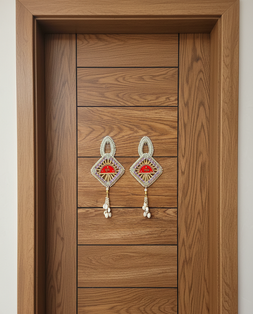 Handmade Shubh Labh Door Hanging (Set of 2)