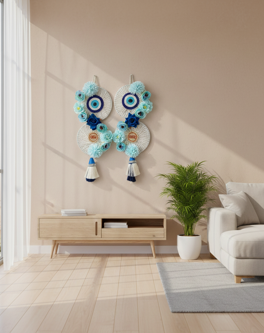 Premium Evil Eye Riddhi Siddhi Wall Decor Pair Latkan (Set of 2)