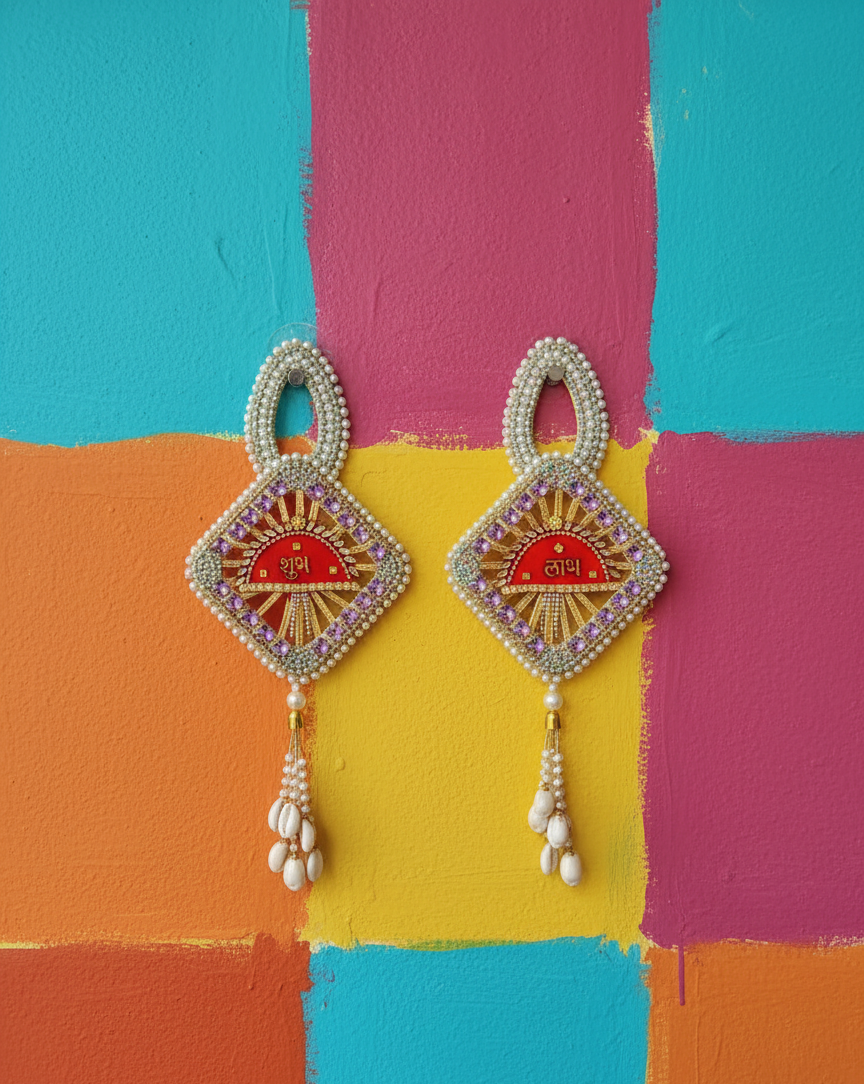 Handmade Shubh Labh Door Hanging (Set of 2)