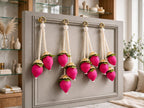 Pearl & Lotus Bud Tassel Hanging - Handmade Floral Ladi for Festive Home Decor - Pack of 4