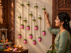 Lotus Pearl Curtain Backdrop - Set of 10 Strings for Temple, Living Room Wall & Entrance Decor