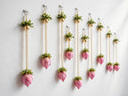 Lotus Pearl Curtain Backdrop - Set of 10 Strings for Temple, Living Room Wall & Entrance Decor