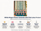 Lotus & Mogra Floral Backdrop Hangings - Set of 10 Strings for Temple, Diwali & Wedding Decor