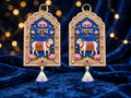 Pichwai Shubh Labh Hanging - Set of 2 Handmade Cow & Lotus Wall Decor for Diwali & Housewarming