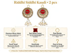 Riddhi Siddhi Door Hanging with Moti & Kaudi Tassels - Traditional Wall Decor for Home Temple & Main Entrance - Pack of 2