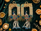 Royal Peacock Shubh Labh Door Decor - Handmade Wall Hanging for Main Door, Temple & Festive Entrance - Pack of 2