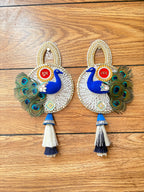 Shubh Labh Door Hanging Latkan Peacock Idol (Set of 2)