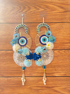 Evil Eye Flower Print Hanging Door Latkan  (Set of 2)
