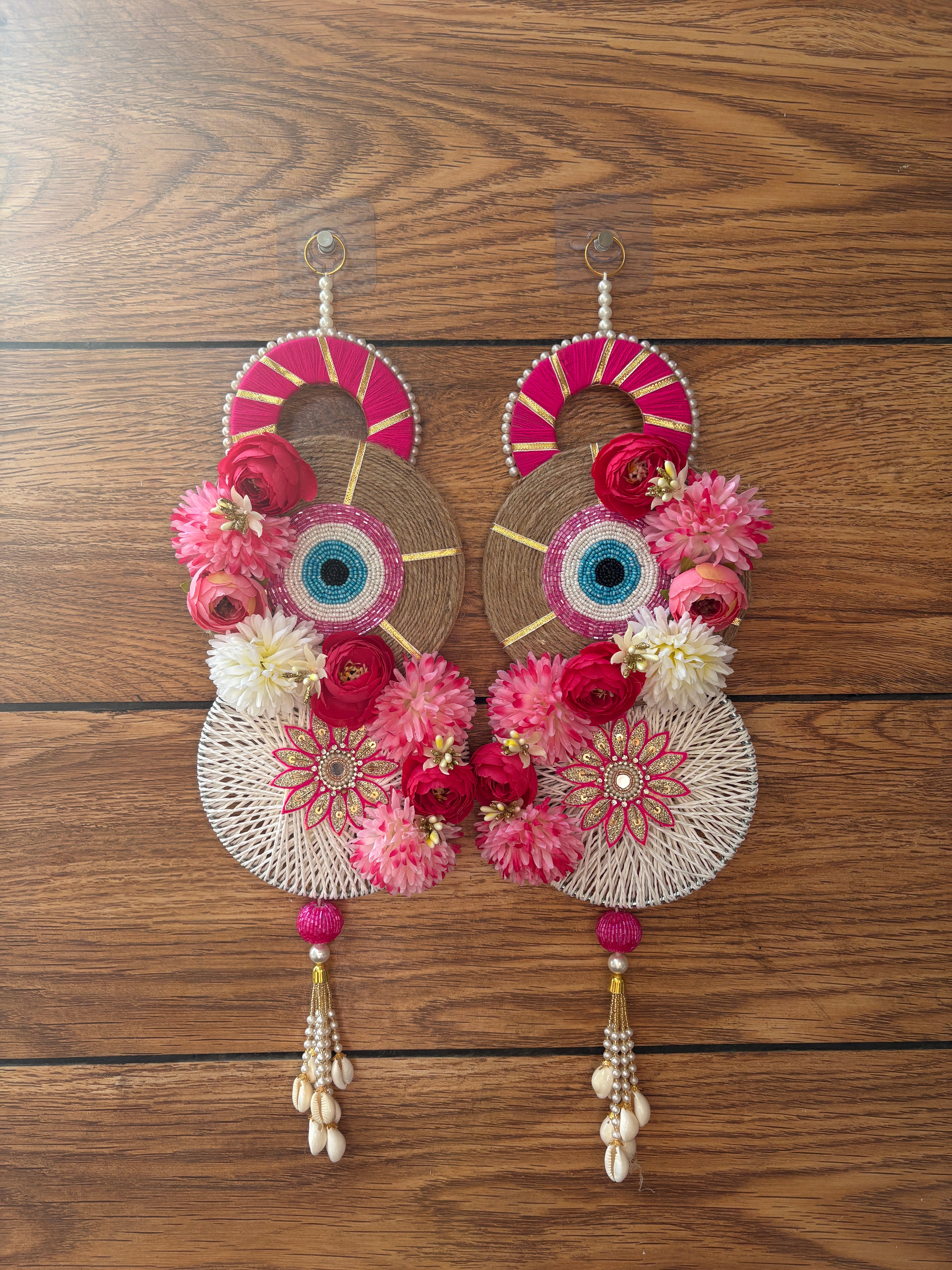 Evil Eye Floral Door Hanging Latkan  (Set of 2)