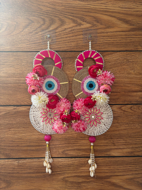 Evil Eye Floral Door Hanging Latkan  (Set of 2)